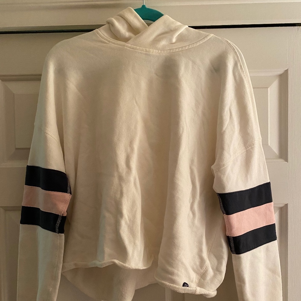 White Striped Sleeve Sweatshirt
